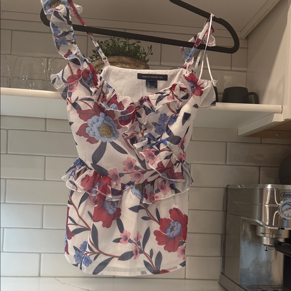 Floral Ruffle Women Top